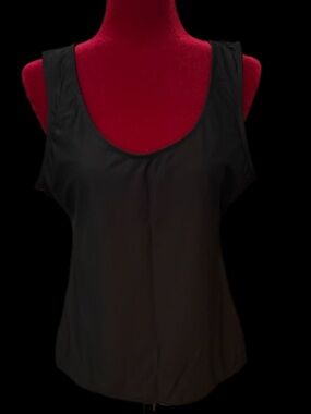 Black Women's TAPE MEASURE Spandex Scoop Neck Tank Top